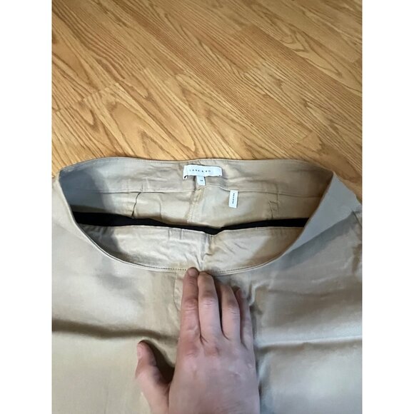 Lark & Ro Pull-On 8 Womens Stretch Tan Dress Pants - Picture 2 of 7